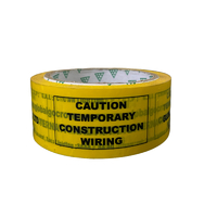 50m Roll of CAUTION TEMPORARY CONSTRUCTION WIRING Tape