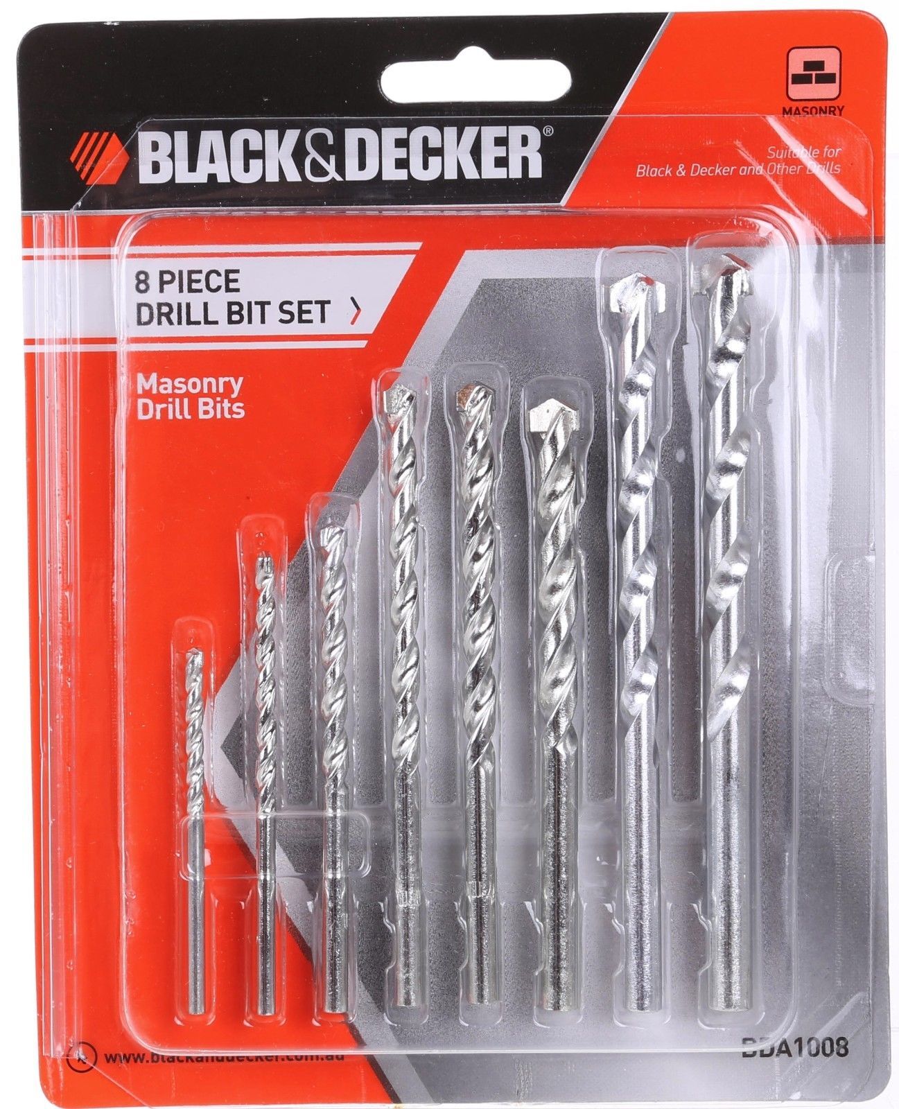 BLACK+DECKER 8pc Masonry Drill Bit Set