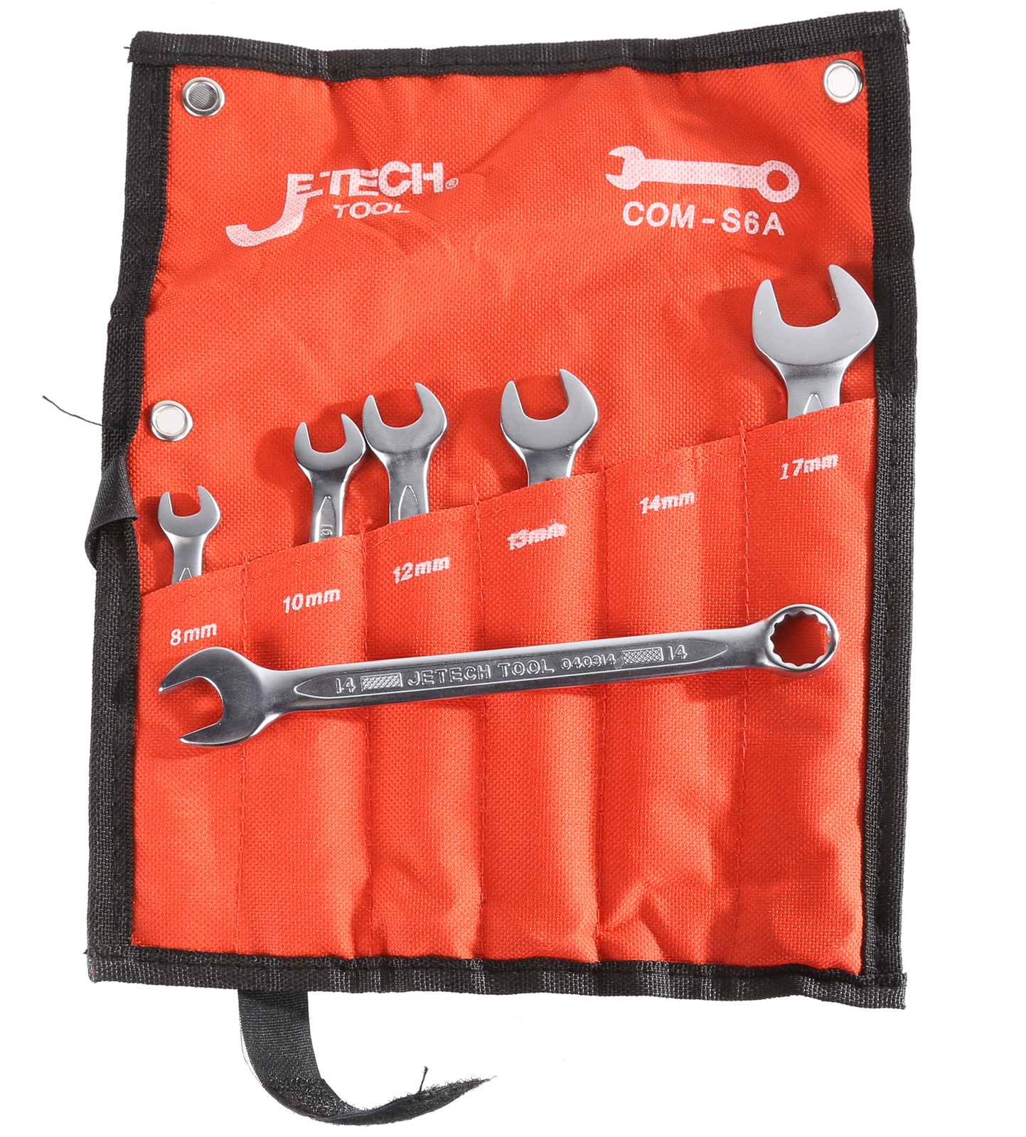 Jetech 6pc Metric Combination Wrench Set Sizes 8mm 17mm with Tool