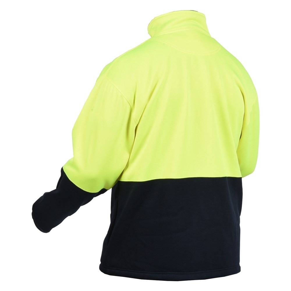 Kincrome Hi Vis Fleece Full Body Zip Jumper, Yellow/Navy - need1.com.au