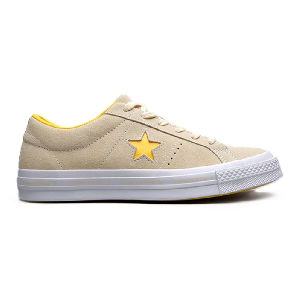 CONVERSE Unisex One Star Low Lace Up Shoes | Vanilla | Solar Power | White - Picture 7 of 12