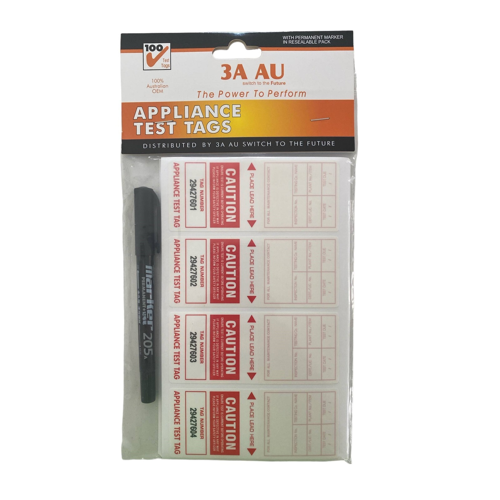 3A AU Electrical Appliance Test Tags - 100pc with Permanent Marker - Picture 7 of 10