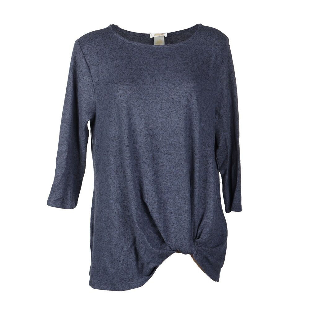 MATTY M Women's 3/4 Sleeve Knot Style Top | Blue - Picture 4 of 6