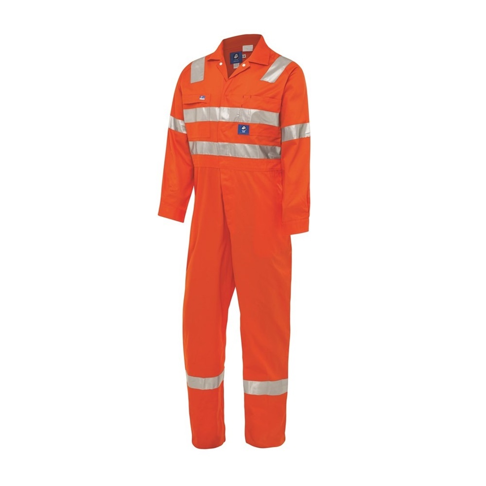 WS WORKWEAR Men's LW Hi-Vis Drill Coverall with Reflective Tape | Orange - Picture 5 of 36