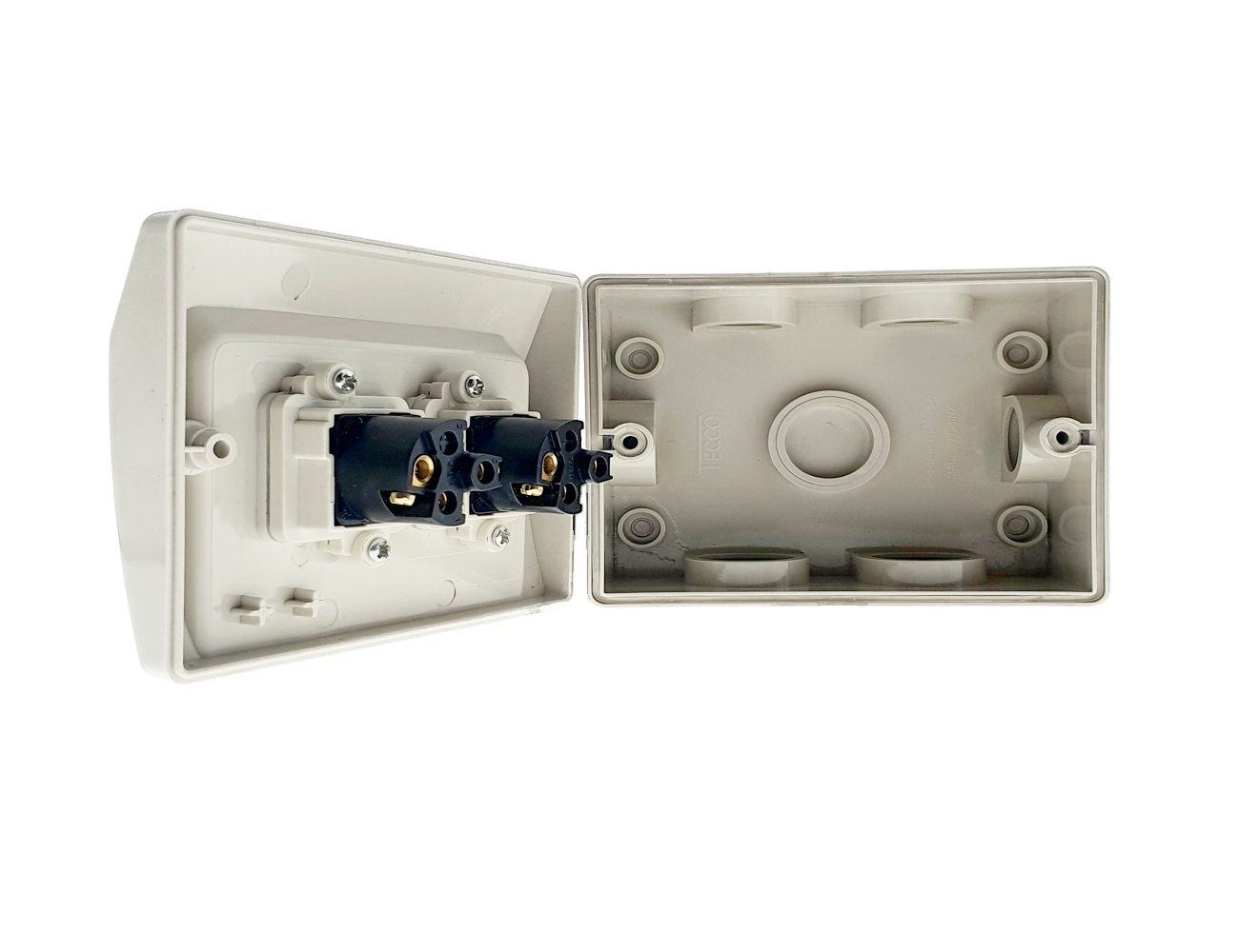 CROWN Weatherproof 1 2 3 Gang Light Switch 16A IP66 Single Double - Picture 12 of 18