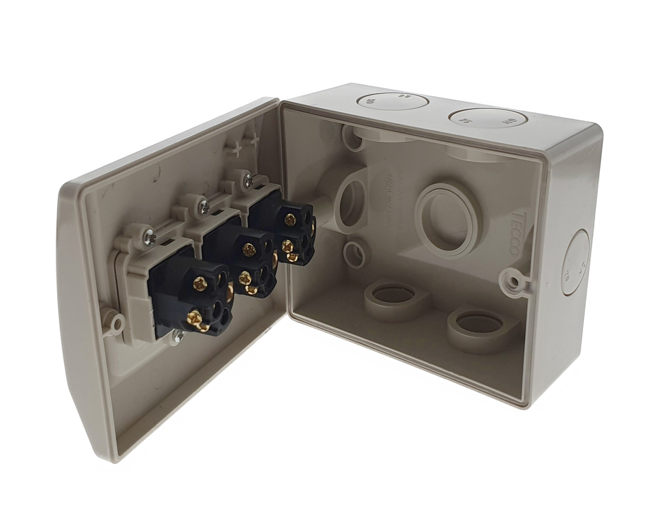 CROWN Weatherproof 1 2 3 Gang Light Switch 16A IP66 Single Double - Picture 17 of 18