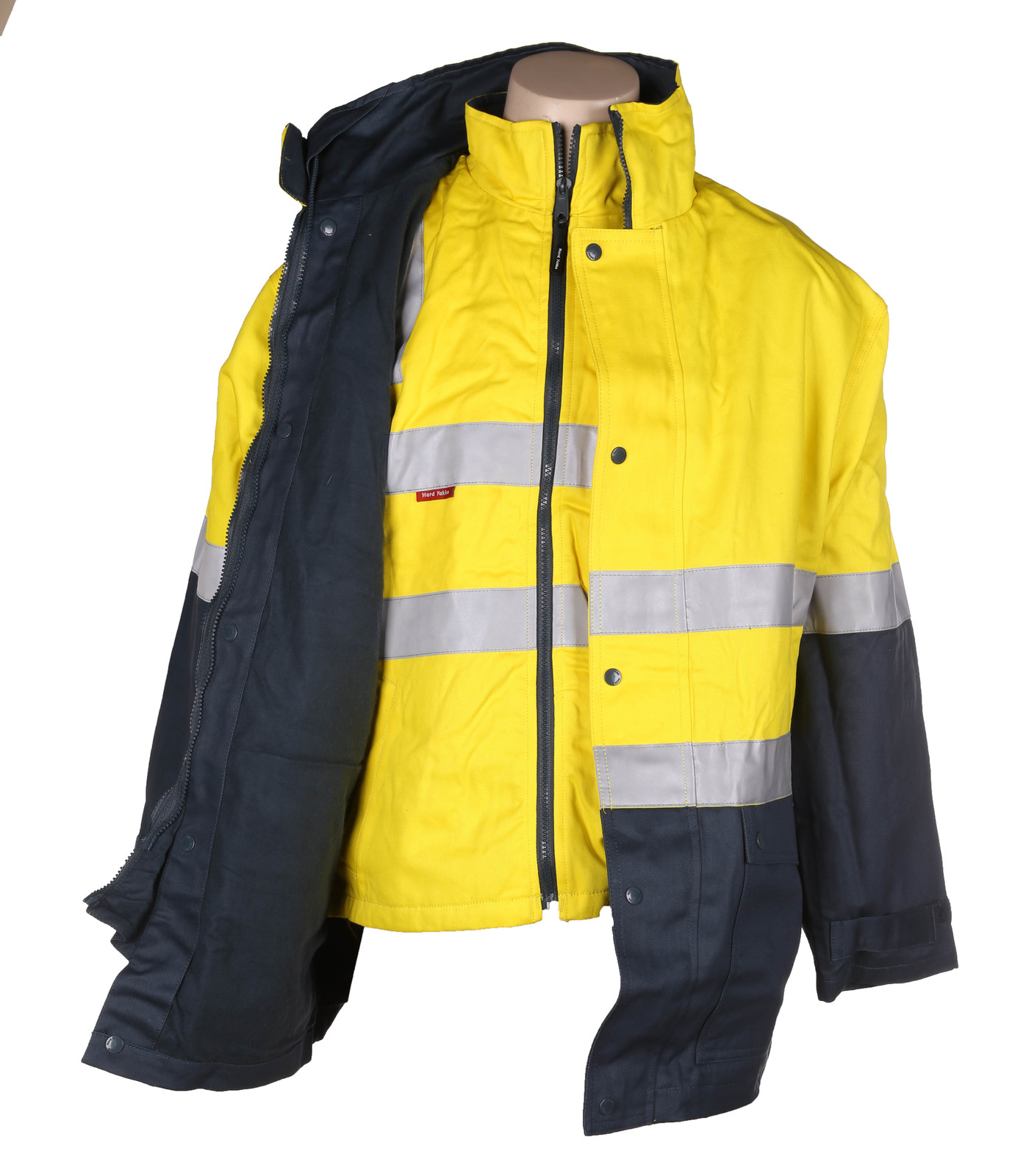 HARD YAKKA Cotton Drill Jacket 4 in 1 with removable reversible vest