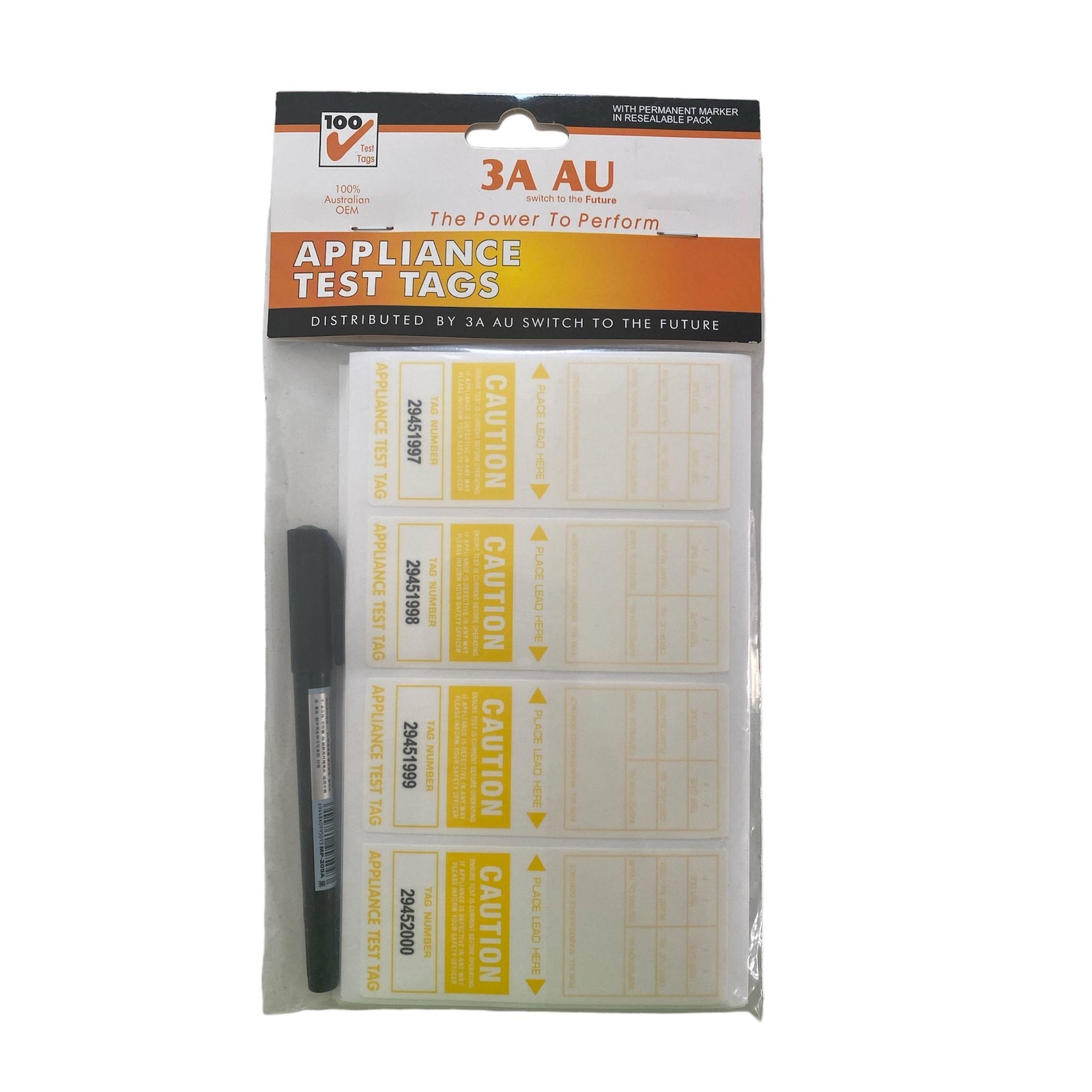 3A AU Electrical Appliance Test Tags - 100pc with Permanent Marker - Picture 10 of 10
