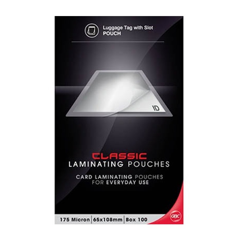 GBC 175 Micron Luggage Laminating Pouch 65 x 108mm