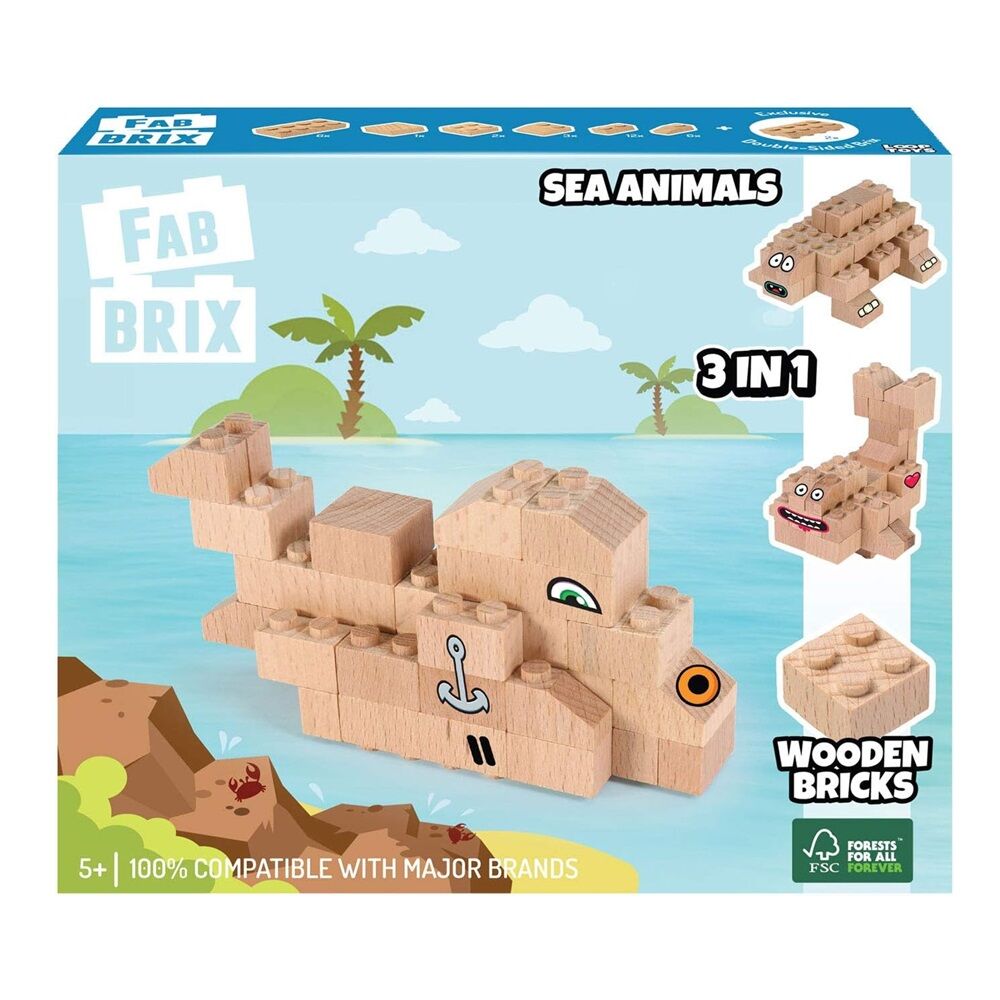 FABBRIX 2 packs x 3-IN-1 BUILDING BLOCK SET: The FabBrix Sea Animals ...