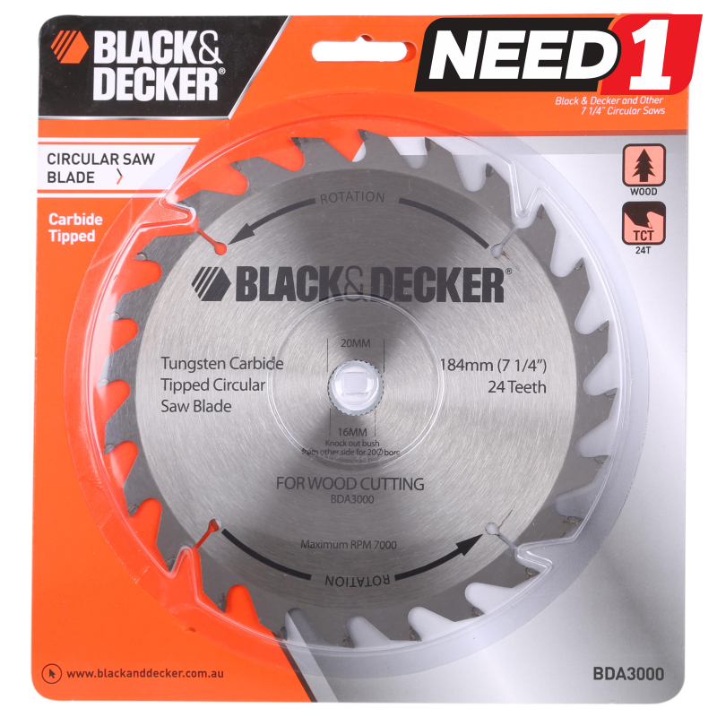 BLACK+DECKER Circular Saw Blades for Wood with Tungsten Tips