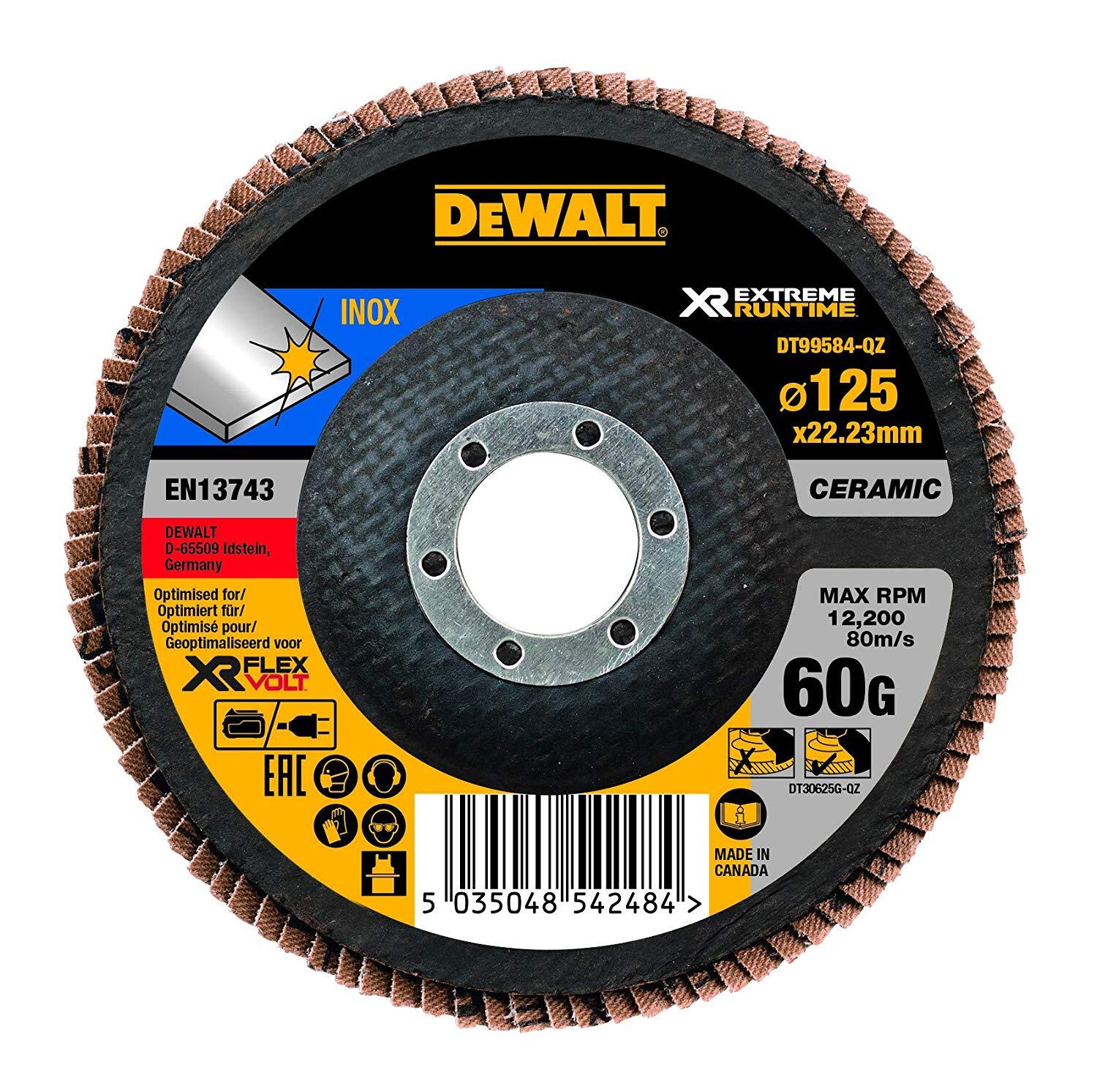 DEWALT 5pk Ceramic Flap Disc 125mm x 60G