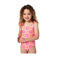 Girl's Floral Reversible One Piece Surf Suit