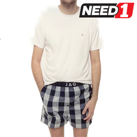 Men's Pyjama Set: Crew Neck T-shirt & Woven Boxer