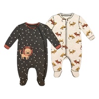 2pc Baby's Tiger Printed Fleece Sleeper Set