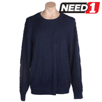 Men's Cashmere Blend Cable Knit Sweater, Navy