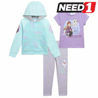 3pc Girl's Clothing Set: Hooded Sweatshirt, Tee & Leggings