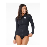 Women's Premium Surf Zip Through Long Sleeve Rash Vest Surf Suit