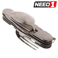 4 x Multi-Purpose Camping Knife Sets with Spoons & Forks
