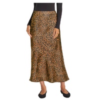 Women's Elastic Waist Satin Skirt