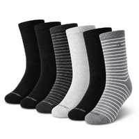 6 x Women's Cotton Mid Crew Socks