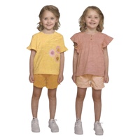 4pc Girl's Flamingo Set: 2 Tops & 2 Shorts