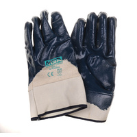 12 x Heavy Duty Nitrile Palm Coated Work Gloves