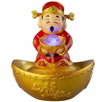 22cm Indoor Decorative God of Wealth Water Fountain
