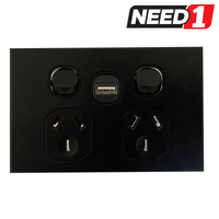 Double Powerpoint with USB A Socket