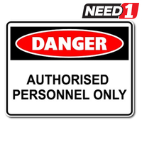 Danger Authorised Personnel Only Reflective Sticker
