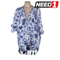 Women's Tassel Kimono Cover - Up