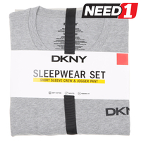 Men's Sleepwear Set: Short Sleeve Crew & Jogger Pants