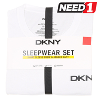 Men's Sleepwear Set: Short Sleeve Crew & Jogger Pants