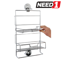 Classic Chrome Suction Adjustable Shower Caddy