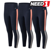 Women's 3 Pack Sport Spacedye 7/8 Pocket Tight Leggings