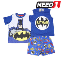 3pc Boy's Sleepwear Set: Half Sleeve Top, Sleeveless Top & Shorts