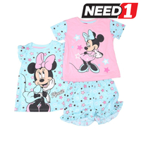 3pc Girl's Sleepwear Set: Half Sleeve Top, Sleeveless Top & shorts