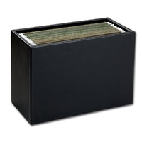 Classic Black Leather Hanging File Folder Box