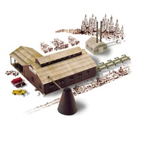 Cornerstone N Scale Model 174 Brown Scale Mountain Lumber Chevron Sawmill Kit