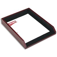 Leather Letter Tray Burgundy Two-tone