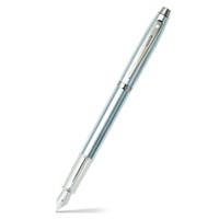 Brushed Chrome Nickel Trim Fountain Pen - Medium Nib