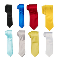 Men's Satin Solid Tie with Matching Pocket Square