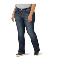 Women's Plus Mid Rise Stretch Straight Leg Jeans
