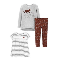 Girl's 3pcs Playwear Set: 2 Tops & Bottom
