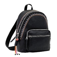 Women's Small Embroidered Backpack with Multiple Pockets and Logo Detailing