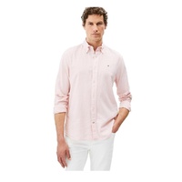 Men's Pigment Dyed Regular Fit Linen Shirt