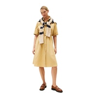 Women's Linen-Cotton Blend Midi Shirtdress