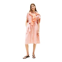 Women's Stripe Linen-Cotton Blend Shirtdress