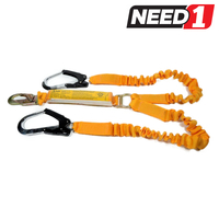 Elastic Twin Access Shock Absorbing Lanyard