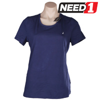 Women's Crew-Neck T-Shirt, 96% Cotton/4% Elastane, Navy